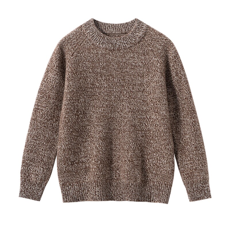 男女同款时尚百搭通勤简约休闲花纱圆领，童装儿童羊毛衫，宏杨羊绒