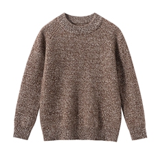 男女同款时尚百搭通勤简约休闲花纱圆领，童装儿童羊毛衫，宏杨羊绒