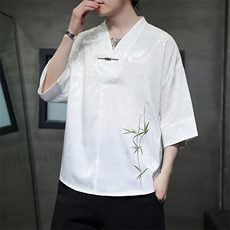 新中式提花风潮T恤短袖民族服饰刺绣汉服时尚唐装T2403-P55，男装T恤，电商A227