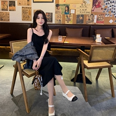 2024春款时尚潮流女装牛仔外套+黑色连衣裙套装，女装套装/套裙，浪花E族（衣布洛）