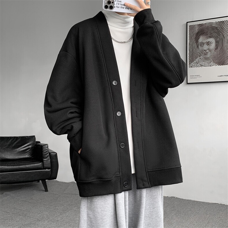 M~8XL大码重磅开衫卫衣秋冬加绒加厚保暖V领外套KS2101/P60加绒80,男装卫衣,电商B238