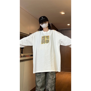 自家图现货 纯棉情侣宽松圆领刺绣风卫衣T恤男女WY18-特P35控58图片