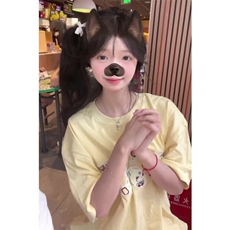 H1021-P35贴布刺绣220克宽松休闲短袖T恤女，男装T恤，星座617A-2