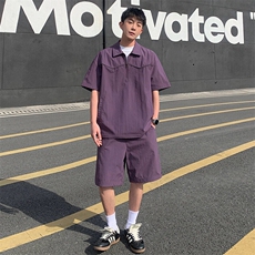 新款休闲短袖短裤套装，男装休闲套装，星座1206（原A206）