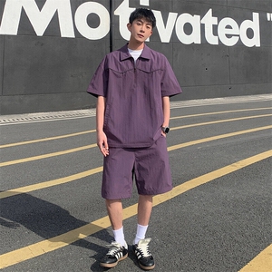 新款休闲短袖短裤套装图片