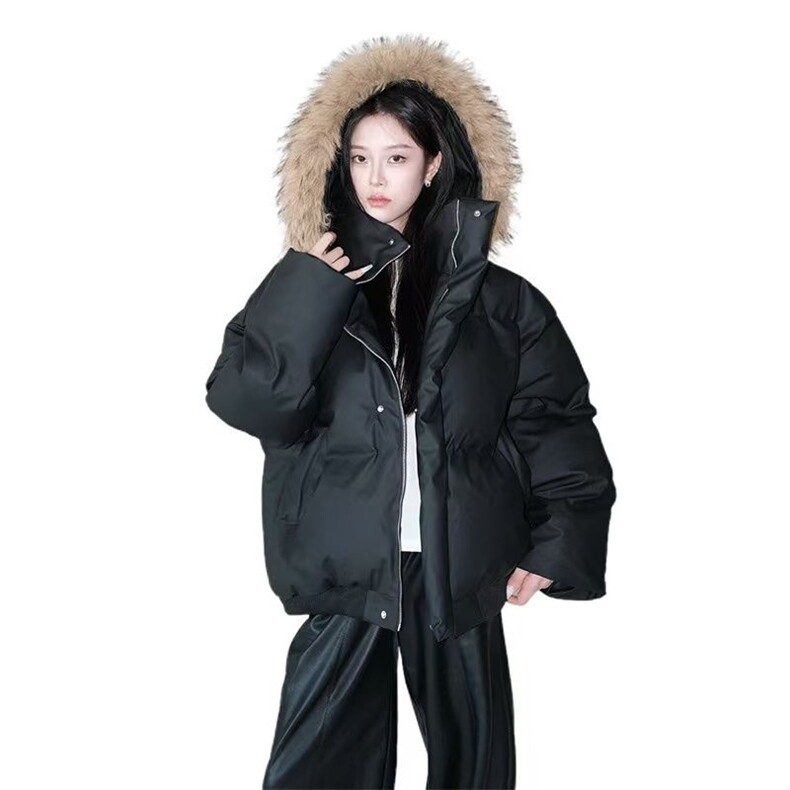 网图可拆卸连帽冬季白毛连帽PU皮棉衣棉服外套310A-MY9891-P88，男装棉衣，四季星座310A