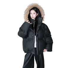 网图可拆卸连帽冬季白毛连帽PU皮棉衣棉服外套310A-MY9891-P88，男装棉衣，四季星座310A