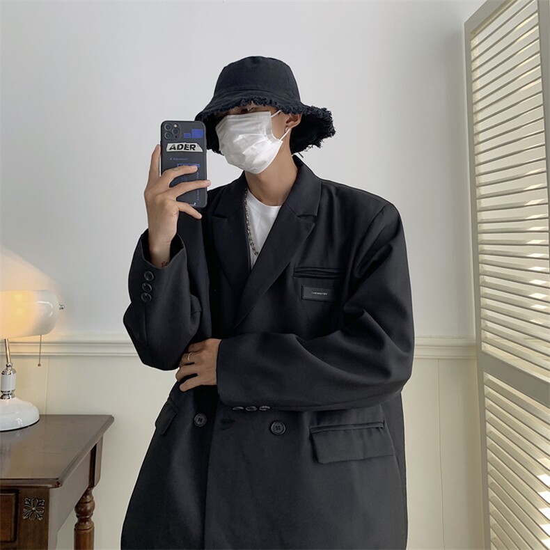 春秋西装外套男休闲韩版印花百搭学生港风宽松潮西服夹克W05-P70,男装西服,星座1008