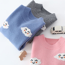 秋冬季针织羊毛衫打底内搭圆领加厚男女儿童毛线上衣套头，童装儿童羊毛衫，乐贝童装