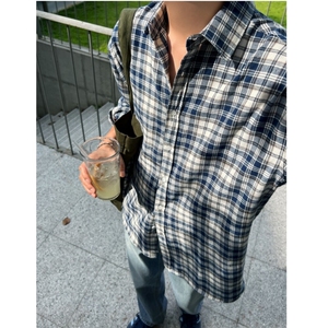 衬衫男格子长袖韩版潮流宽松方格衬衣帅气外套寸衫XZ710-801P50图片