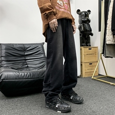 牛仔裤男款春季美式复古宽松直筒拖地N352-P43，男装牛仔裤，星座308B-2