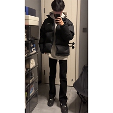 纯黑色弹力牛仔裤秋冬款cleanfit显瘦微喇裤子CHNZK01-P53加绒58，男装牛仔裤，星座1007（原301D）