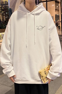 WY2238-P35 纯棉连帽卫衣男大码运动帽衫宽松薄外套男图片