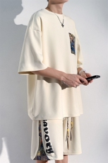 2025夏季新款港风光影墙大码短袖T恤套装M-5XHQ23520-特P40，男装T恤，电商A022