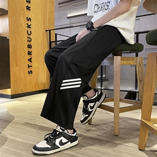 抖音高品质夏季冰丝薄款三条杠休闲九分裤男BK232-P40控58，男装休闲裤，电商B370