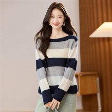 一字肩上衣高级感条纹羊毛衫女100羊毛打底衫冬季薄款内搭毛衣，女装羊毛衫，艾米