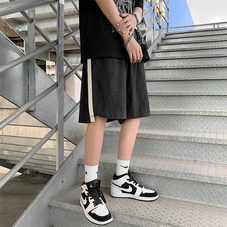 休闲宽松潮流2023夏季不规则撞色五分裤男ins韩风短裤K397-P25,男装休闲裤,星座512-2