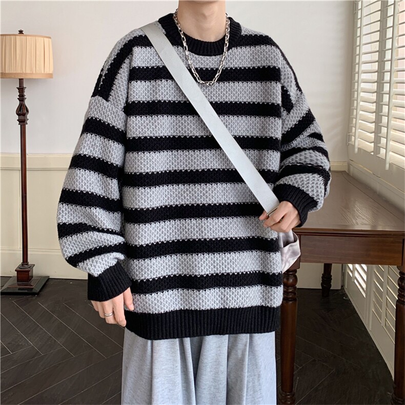 现货现货宽松圆领毛衣男秋冬百搭针织衫D329-QM802-P65控88,男装针织衫/毛衣,电商D329