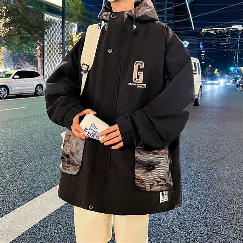 冲锋衣外套2024秋季连帽潮牌痞帅炸街夹克登山服A436-23301-P70,男装夹克,电商A436