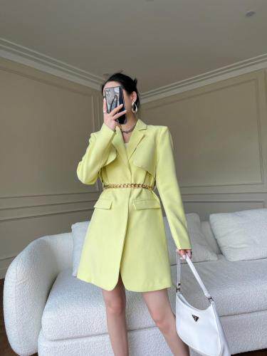 秋季新款气质链条腰带收腰连衣裙，女装连衣裙，LION&CAT(2F)