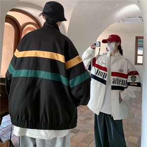 2024春装 复古机车服ins潮牌情侣夹克外套撞色上衣 H806 P108男图片