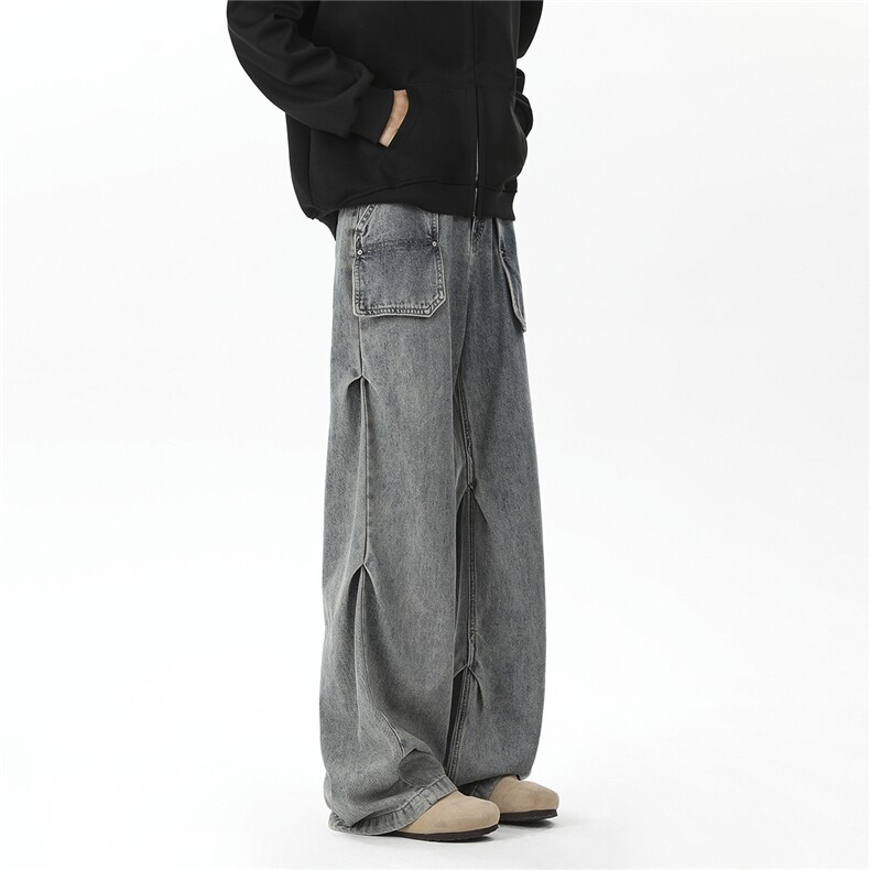 【白底图】美式复古蓝宽松直筒牛仔裤男3XZ502-K775-P55控79，男装牛仔裤，星座502