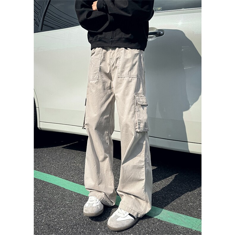 01秋冬季新款多口袋宽松直筒裤水洗工装裤XZ211-1-K2464-P65,男装工装外套,星座211-1