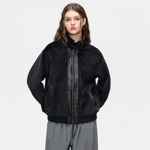 2025秋冬休闲百搭纯色立领毛绒夹克外套男女同款XY2522-P115图片