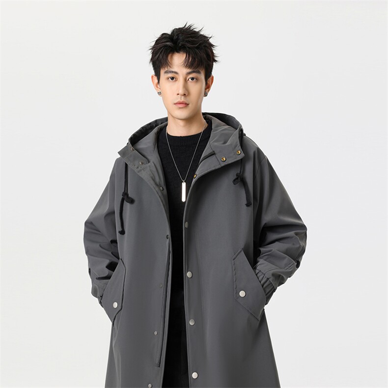5W长年冲锋风衣男中长款大衣男F174薄P90加棉P100特价无影墙3图片
