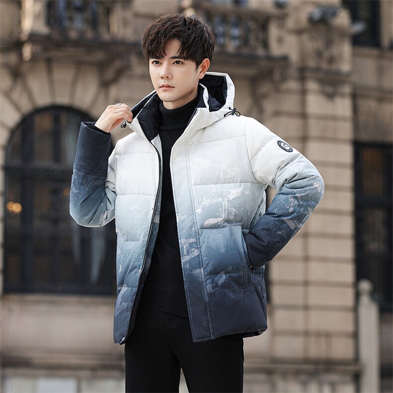 冬装新款90%白鸭绒羽绒服男士渐变零下御寒加厚保暖外套H32-P160，男装羽绒服，星座1210A