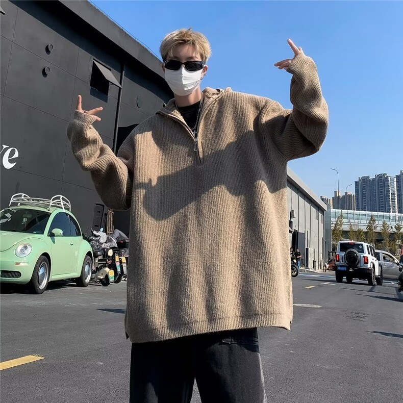 高品质秋款男连帽毛衣拉链针织衫休闲打底加厚外套M2P55,男装针织衫/毛衣,星座1013-1