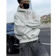 1506-1/WCN3011/P67冬新款半拉链潮百搭宽松美式连帽加绒卫衣男，男装卫衣，星座1506-1