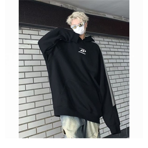 美式拼接连帽卫衣男秋冬季oversize潮牌嘻哈痞帅宽松情侣帽衫外套图片