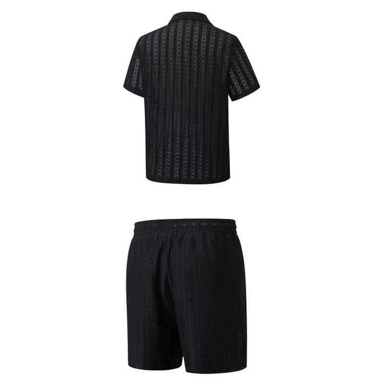 春夏针织肌理几何图形短袖休闲运动套装XZ402-2-TZ279批55(S-XXL),男装T恤,星座402-2