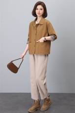 妈妈春秋外套女2026新款时尚宽松显瘦小个子短款大码休闲翻领上衣，女装短外套，悦见她