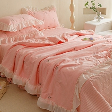 新款韩版绣花床盖夏被四件套，被套/被芯，一起卖家纺