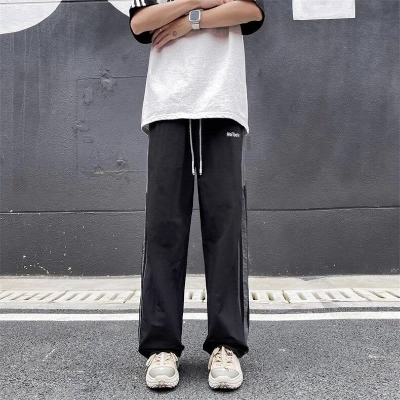 网图拼接撞色冲锋裤男潮牌痞帅宽松户外速干休闲长裤子ZK512-P38,男装休闲裤,星座1001-1
