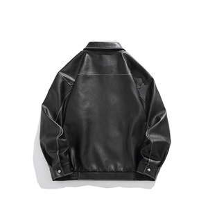 特P95二开无差价新款百搭春秋皮衣夹克外套-HJ5353 日系白底图片