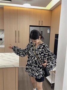 韩版花衬衣图片