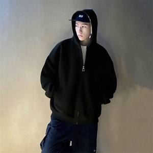抖音得物高品质秋冬美式高街重磅结构纹理立领卫衣夹克外套XS105图片