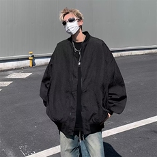 春秋季潮牌宽松褶皱情侣棒球服美式飞行员夹克男士外套W7961-P70，男装夹克，星座512-4