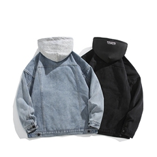 现货连帽加绒牛仔棉服男士冬季棉衣外套羊羔绒翻领毛领MY2226-P98，男装棉衣，星座1103-3
