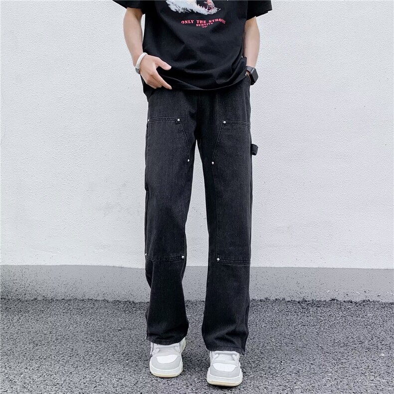 青春流行ins男原宿美式vibe裤子直筒水洗拉链牛仔裤潮NK202P50,男装牛仔裤,星座1116-2