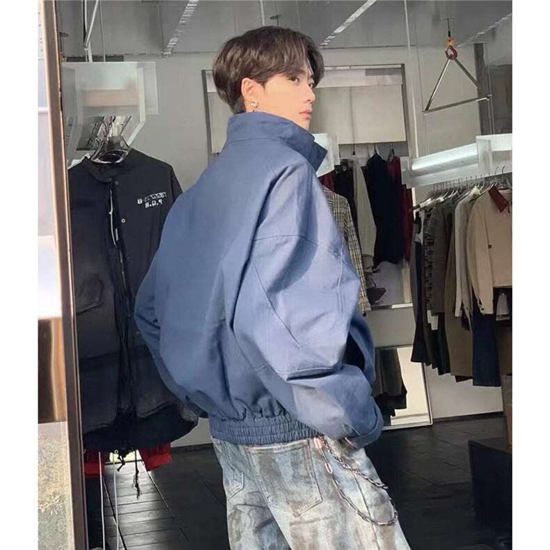 1506A/GJ600/P133美式立领牛仔外套春秋冬季加绒加厚棉服夹克1,男装工装外套,星座1506A