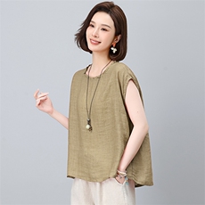 纯苎麻女夏季2025新款轻奢高级感洋气减龄妈妈夏装刺绣休闲，女装衬衫，独衣靓