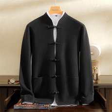 2025年秋季四平加厚盘扣开衫，男装羊绒开衫，雪贝坊一店