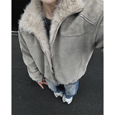 座山雕PU棉服皮外套男立领美式复古工装男装皮衣棉服2308P118，男装皮衣，星座506-1