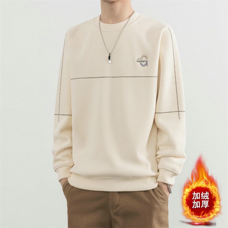 加绒毛衣男秋冬高品质男士休闲圆领大码针织一体绒毛衣6623-P56,男装针织衫/毛衣,星座310B-3