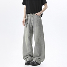 xz905-Z097#-特P-38美式高街宽松阔腿牛仔裤，男装牛仔裤，星座905