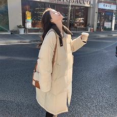 灯芯绒拼接羽绒服女冬2024新款中长款高级感经典保暖流行爆款外套，女装羽绒服，2C129